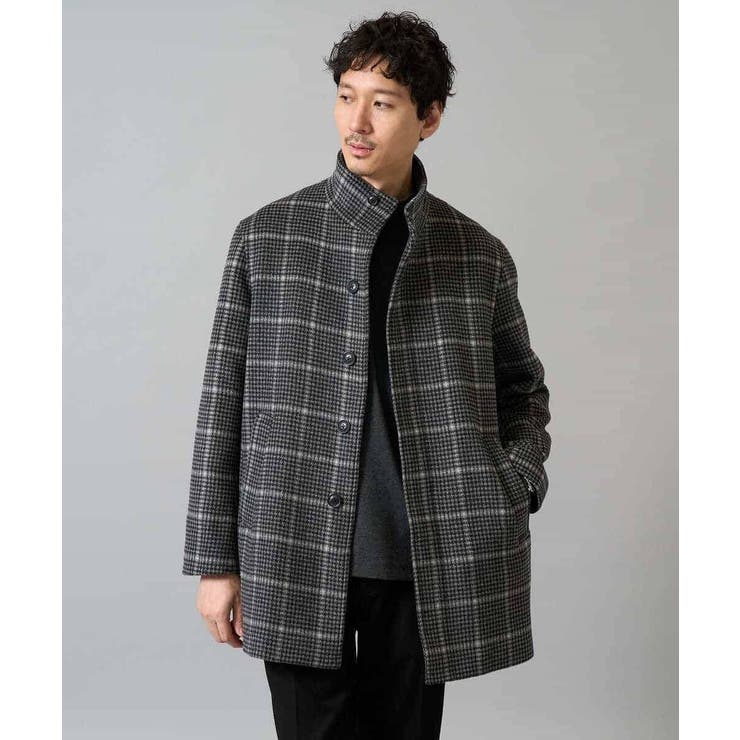 ウールライトビーバーチェックスタンドカラージャケット | a.v.v【MEN】 | 詳細画像1 