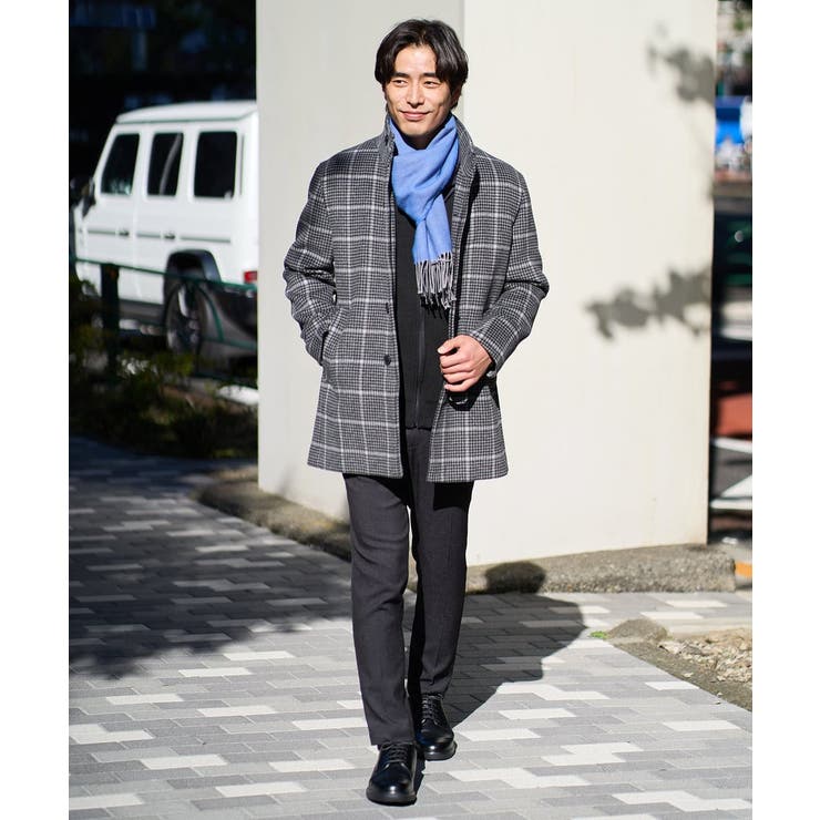 ウールライトビーバーチェックスタンドカラージャケット | a.v.v【MEN】 | 詳細画像11 