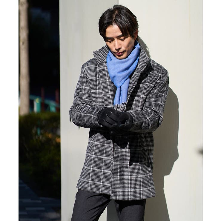 ウールライトビーバーチェックスタンドカラージャケット | a.v.v【MEN】 | 詳細画像15 