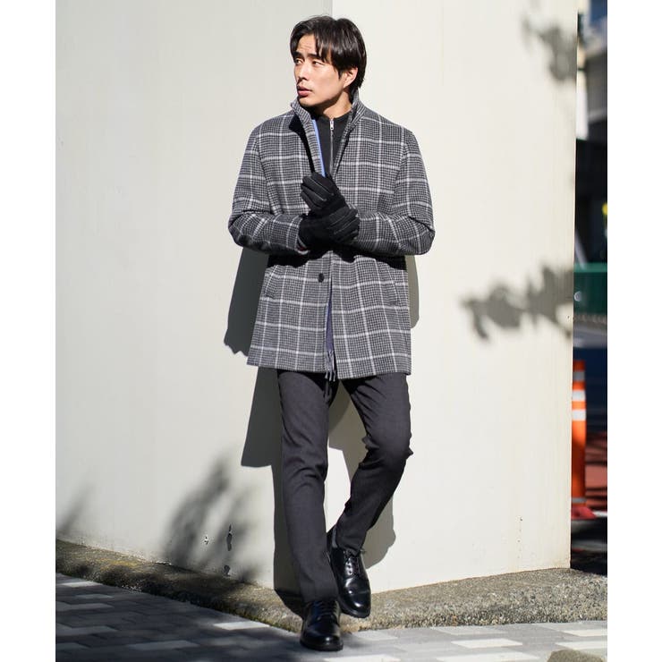 ウールライトビーバーチェックスタンドカラージャケット | a.v.v【MEN】 | 詳細画像16 