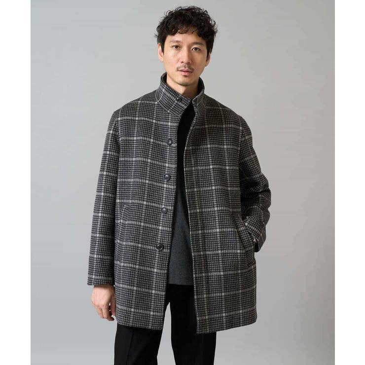 ウールライトビーバーチェックスタンドカラージャケット | a.v.v【MEN】 | 詳細画像22 