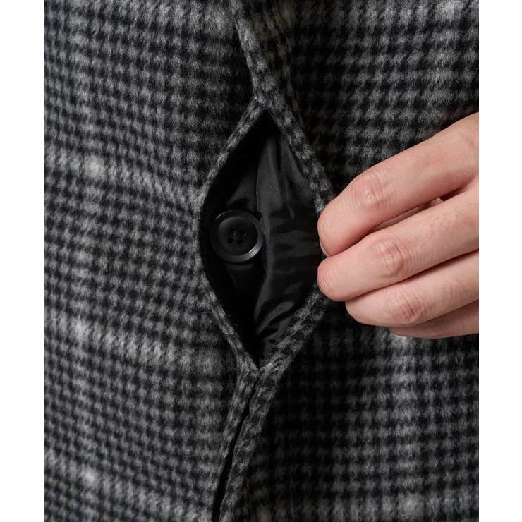 ウールライトビーバーチェックスタンドカラージャケット | a.v.v【MEN】 | 詳細画像4 