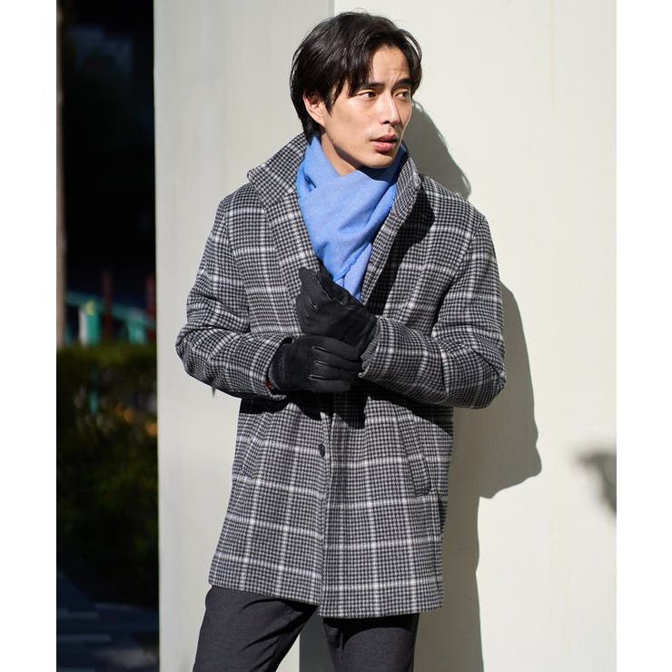 ウールライトビーバーチェックスタンドカラージャケット | a.v.v【MEN】 | 詳細画像8 