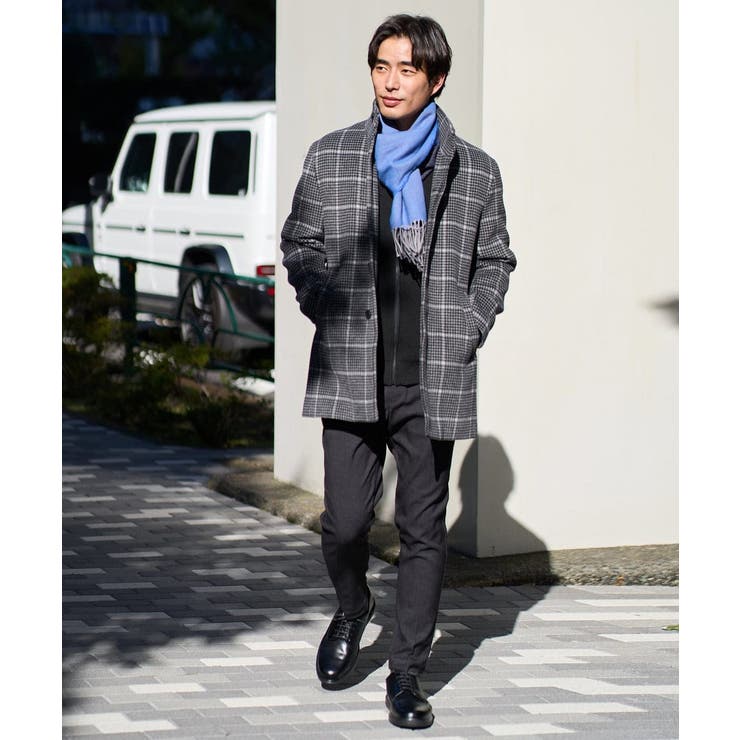 ウールライトビーバーチェックスタンドカラージャケット | a.v.v【MEN】 | 詳細画像9 