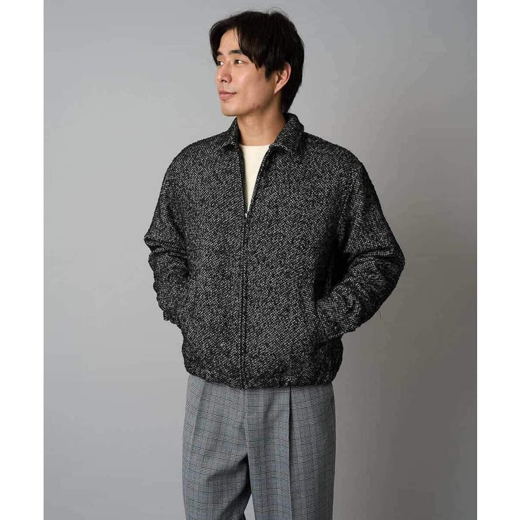【洗濯機で洗える】ヘリンボーンツイード起毛ショートブルゾン | a.v.v【MEN】 | 詳細画像10 