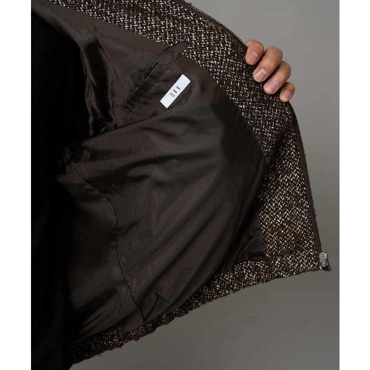 【洗濯機で洗える】ヘリンボーンツイード起毛ショートブルゾン | a.v.v【MEN】 | 詳細画像17 