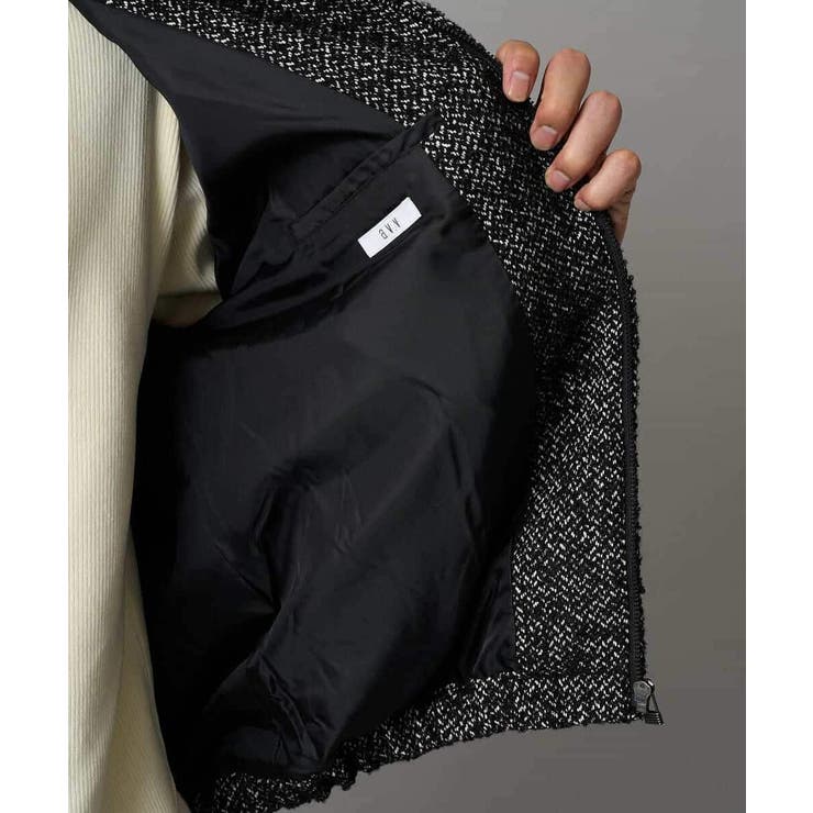 【洗濯機で洗える】ヘリンボーンツイード起毛ショートブルゾン | a.v.v【MEN】 | 詳細画像18 