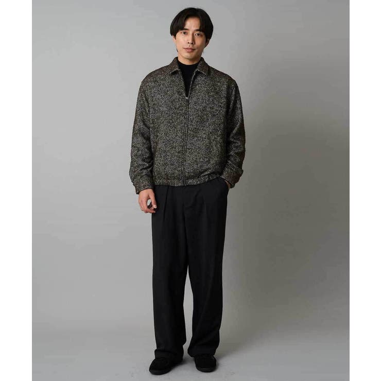 【洗濯機で洗える】ヘリンボーンツイード起毛ショートブルゾン | a.v.v【MEN】 | 詳細画像3 