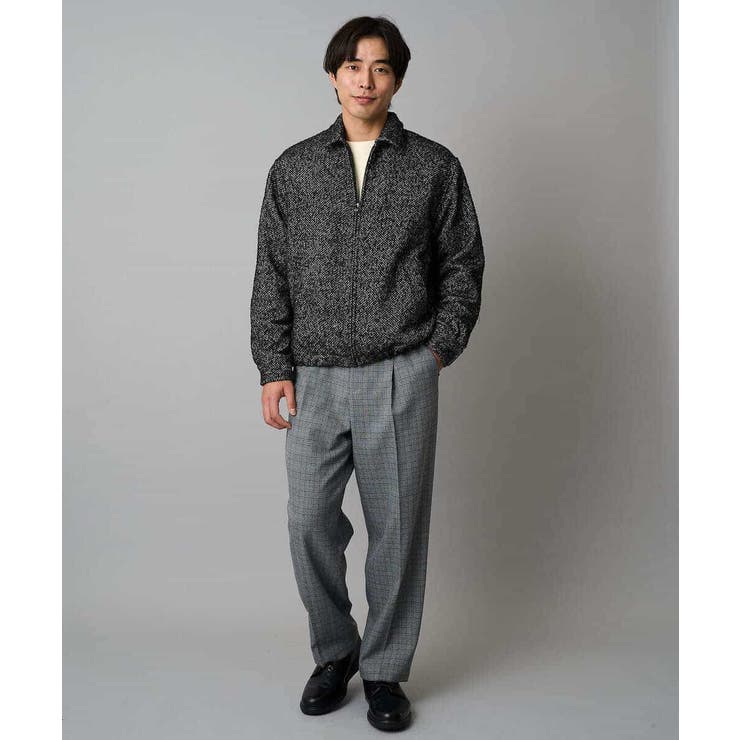 【洗濯機で洗える】ヘリンボーンツイード起毛ショートブルゾン | a.v.v【MEN】 | 詳細画像4 