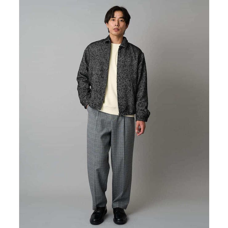【洗濯機で洗える】ヘリンボーンツイード起毛ショートブルゾン | a.v.v【MEN】 | 詳細画像7 