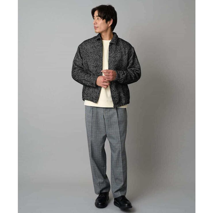 【洗濯機で洗える】ヘリンボーンツイード起毛ショートブルゾン | a.v.v【MEN】 | 詳細画像8 