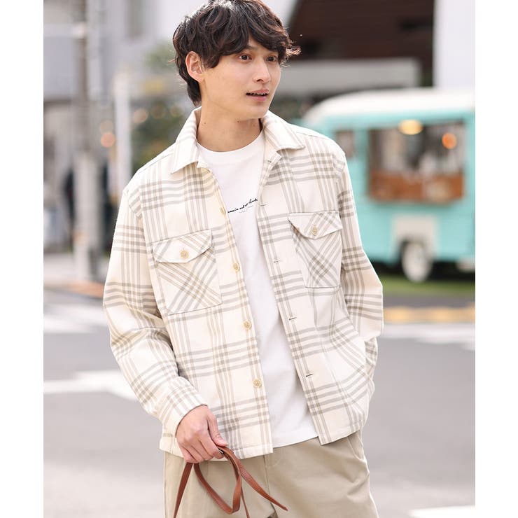 累計4千枚販売】チェック柄CPOワイドジャケット[品番
