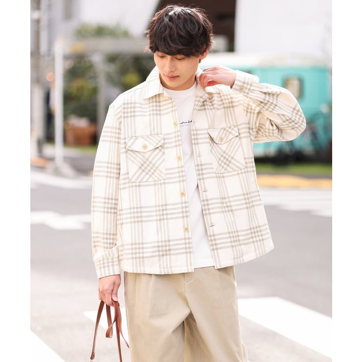 累計4千枚販売】チェック柄CPOワイドジャケット[品番