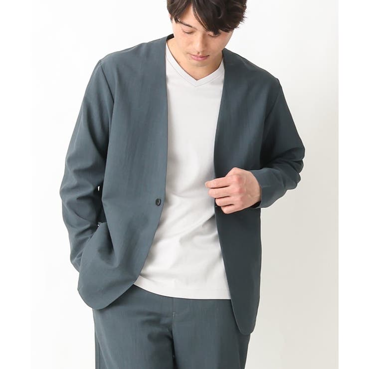 Lui’s ノーカラージャケット Lui's（ルイス）の「ラチネノーカラージャケット（セットアップ