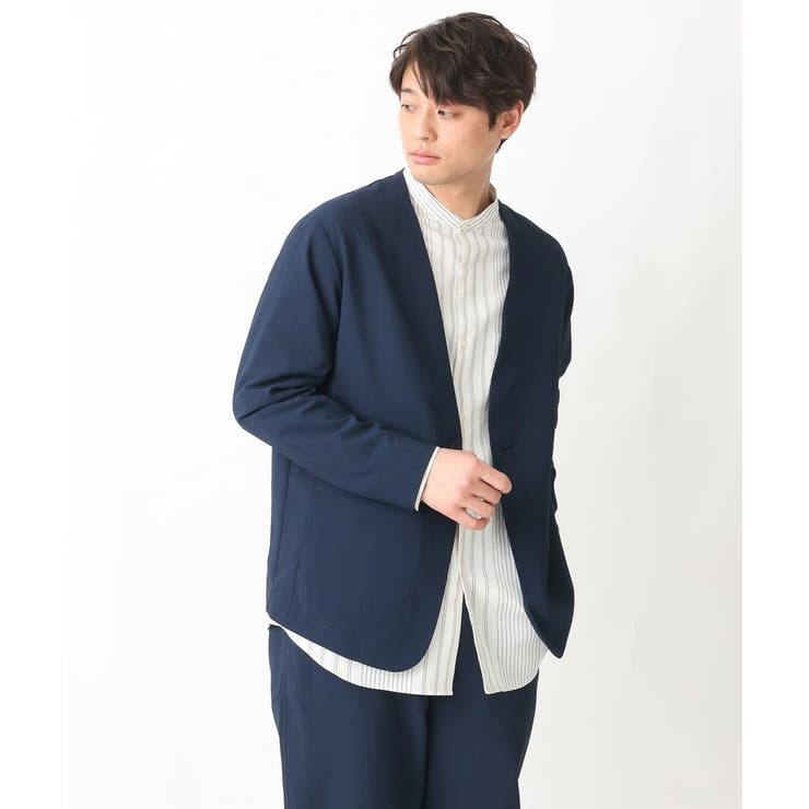 雨ガッパ 様24ss NOBLE ノーブル　ノーカラージャケット　ネイビー　36 Noble（ノーブル）｜ノーカラージャケット一覧 - WEAR