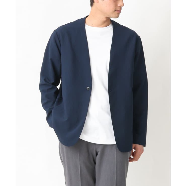 OUR シワになりにくい、洗える軽やかジャケット　ネイビー シワになりにくい、洗える軽やかジャケット – OURHOME