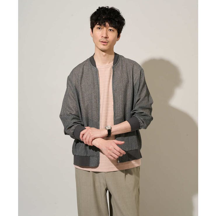 【洗濯機で洗える】ヘリンボーンシアーリブブルゾン | a.v.v【MEN】 | 詳細画像33 