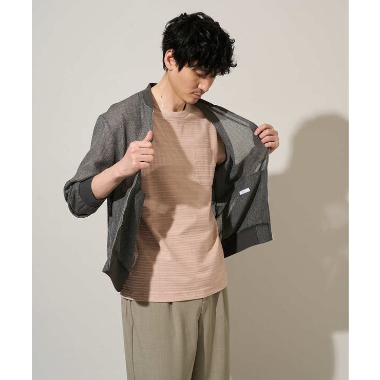 【洗濯機で洗える】ヘリンボーンシアーリブブルゾン | a.v.v【MEN】 | 詳細画像34 