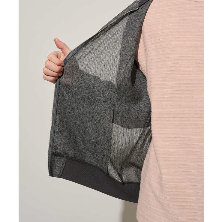 【洗濯機で洗える】ヘリンボーンシアーリブブルゾン | a.v.v【MEN】 | 詳細画像36 