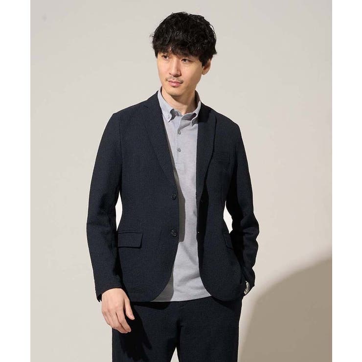 ネイビー | 【雑誌MonoMax６月号掲載】春夏のオフィススタイルにおすすめシアサッカースマ… | a.v.v【MEN】