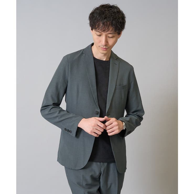ダークグレー | 【イージーケア 接触冷感】リライトテーラードジャケット【吸水速乾 UVカット | a.v.v【MEN】