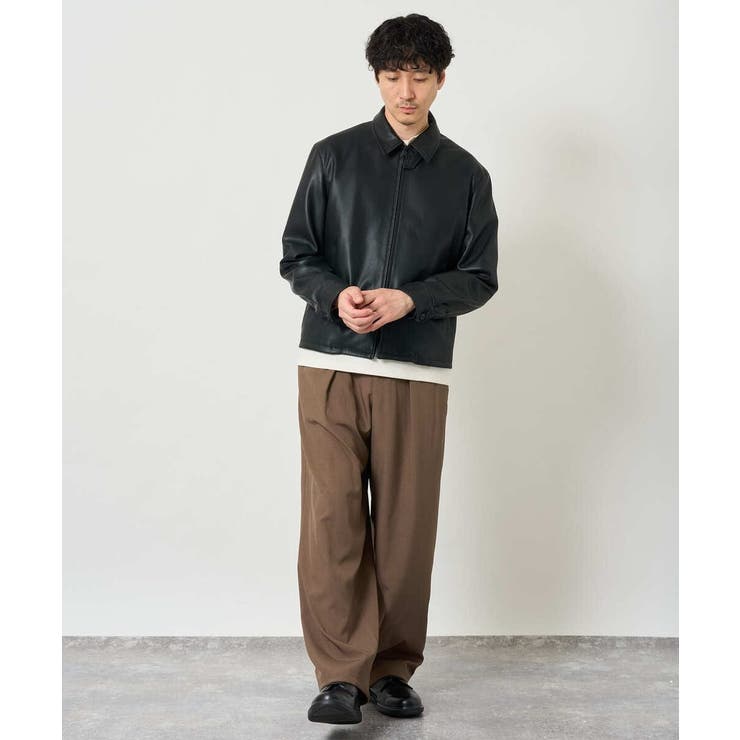 【洗濯機で洗える】フェイクレザーショートブルゾン | a.v.v【MEN】 | 詳細画像7 