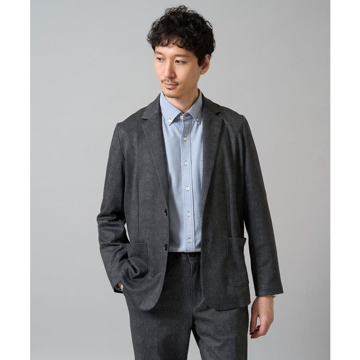 ダークグレー | 【イージーケア ストレッチ】メランジポンチテーラードジャケット【洗濯機で洗える】… | a.v.v【MEN】