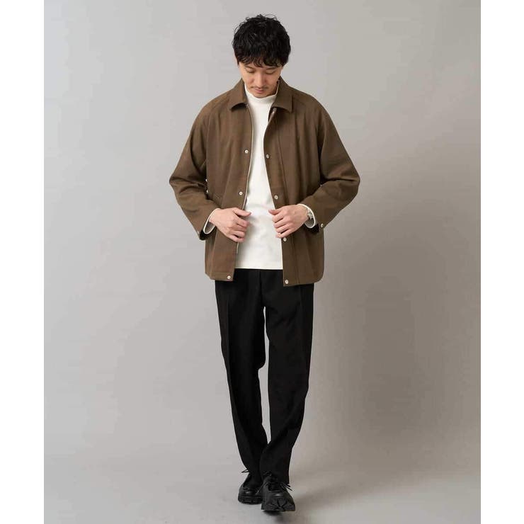 【洗濯機で洗える】ラグランスリーブショートブルゾン | a.v.v【MEN】 | 詳細画像4 