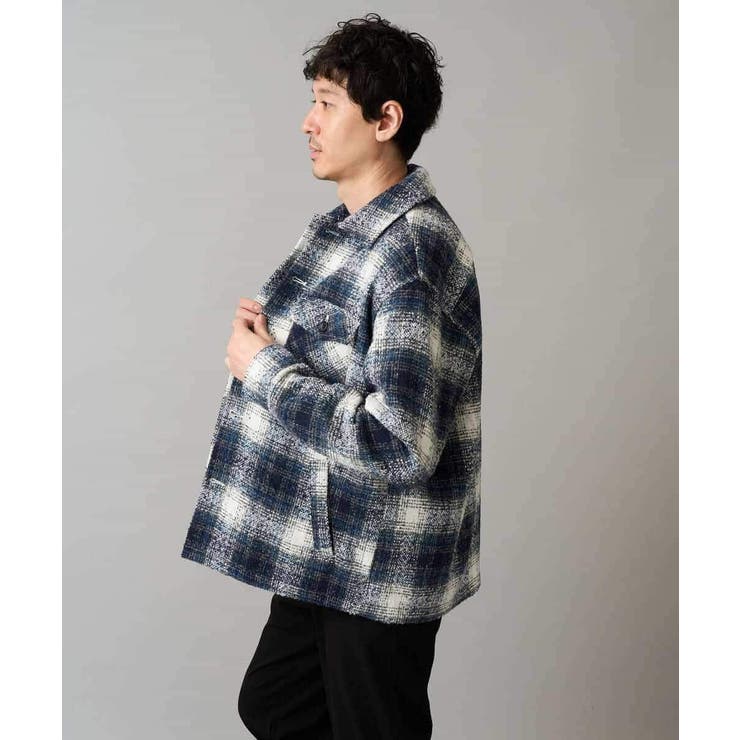 ブルー系 | 【イージーケア/洗濯機で洗える】ツイードCPOジャケット | a.v.v【MEN】