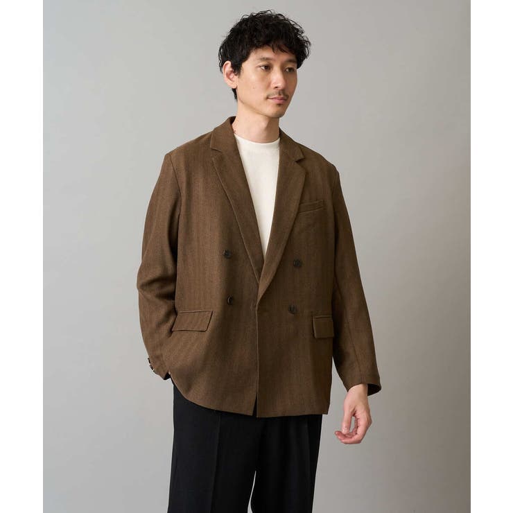 【イージーケア 毛玉になりにくい】LANATECヘリンボーンダブルブレストジャケ… | a.v.v【MEN】 | 詳細画像14 