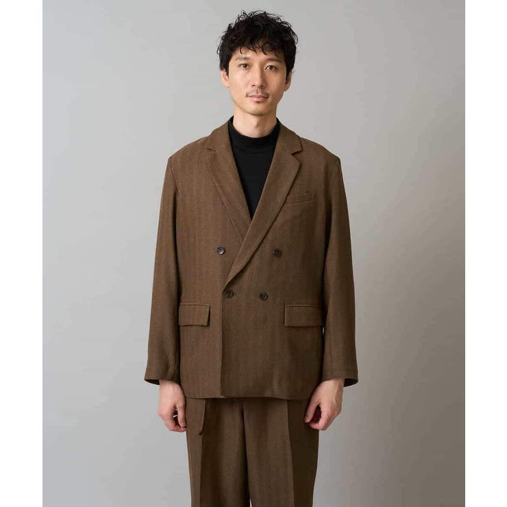 【イージーケア 毛玉になりにくい】LANATECヘリンボーンダブルブレストジャケ… | a.v.v【MEN】 | 詳細画像18 