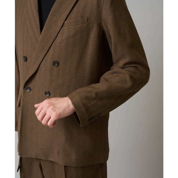 【イージーケア 毛玉になりにくい】LANATECヘリンボーンダブルブレストジャケ… | a.v.v【MEN】 | 詳細画像22 