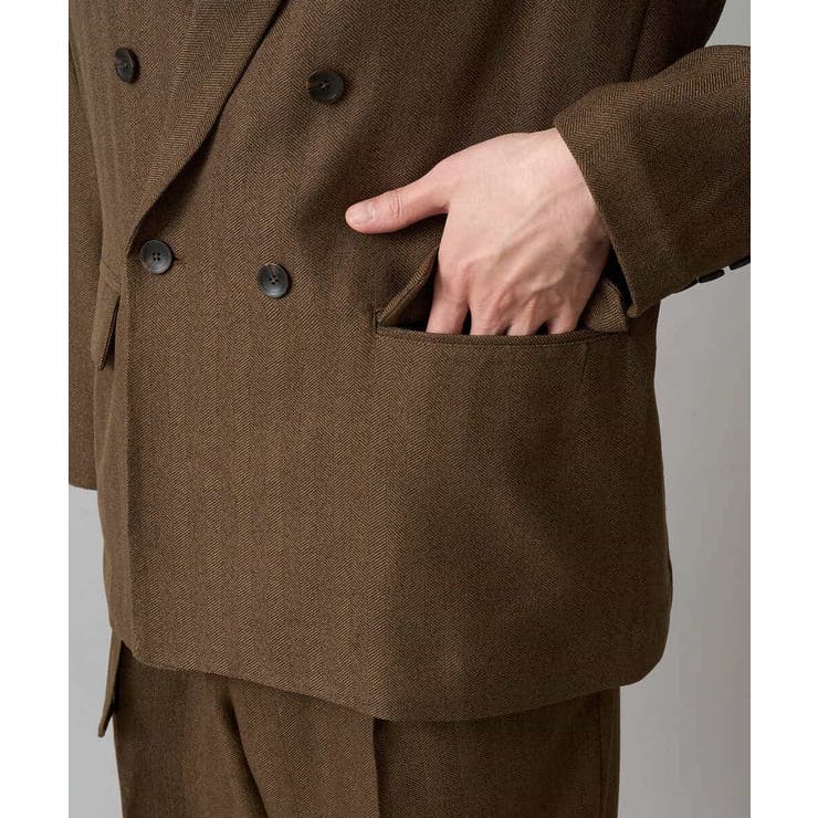 【イージーケア 毛玉になりにくい】LANATECヘリンボーンダブルブレストジャケ… | a.v.v【MEN】 | 詳細画像23 
