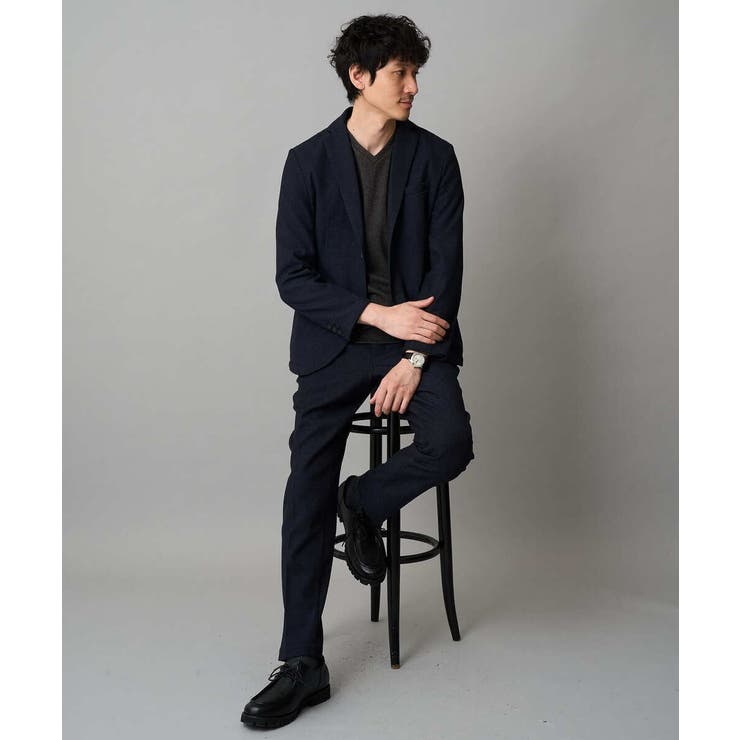 デニムライクストレッチ裏起毛テーラードジャケット | a.v.v【MEN】 | 詳細画像2 