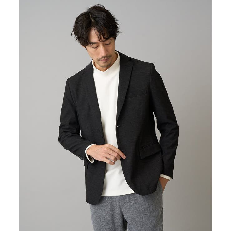 ダークグレー | デニムライクストレッチ裏起毛テーラードジャケット | a.v.v【MEN】