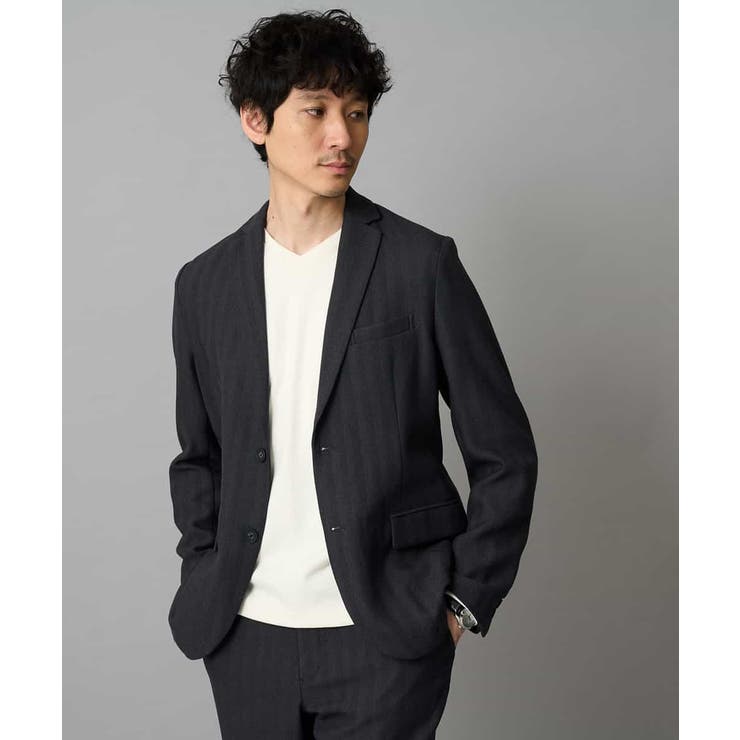 ダークグレー | LANATECヘリンボーンテーラードジャケット | a.v.v【MEN】