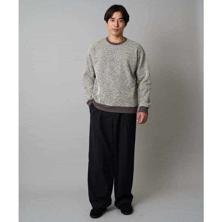 【洗濯機で洗える】ツイードライクフリースプルオーバー | a.v.v【MEN】 | 詳細画像2 