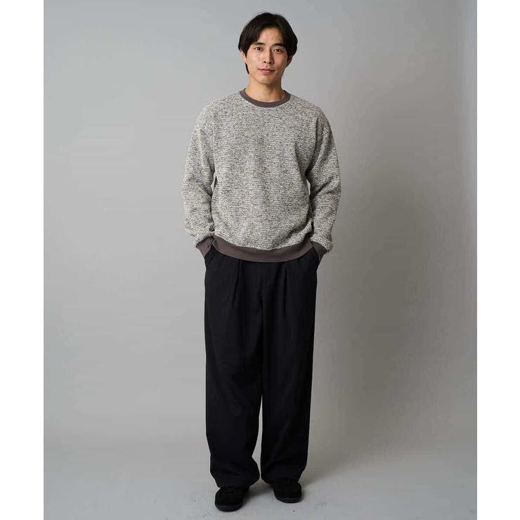 【洗濯機で洗える】ツイードライクフリースプルオーバー | a.v.v【MEN】 | 詳細画像3 