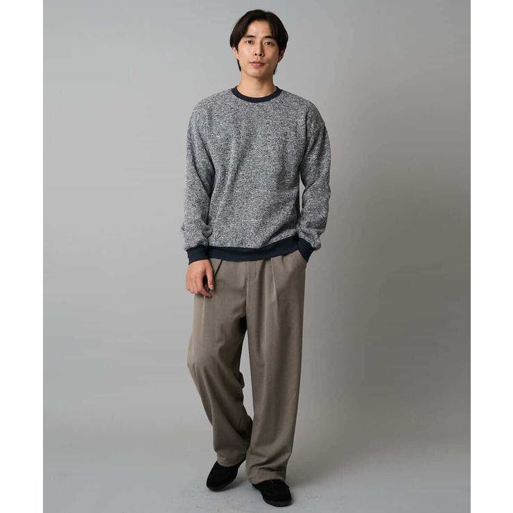 【洗濯機で洗える】ツイードライクフリースプルオーバー | a.v.v【MEN】 | 詳細画像7 