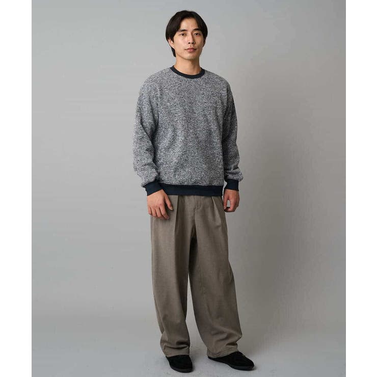 【洗濯機で洗える】ツイードライクフリースプルオーバー | a.v.v【MEN】 | 詳細画像8 