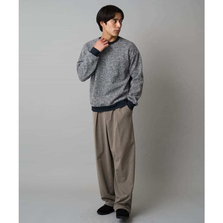 【洗濯機で洗える】ツイードライクフリースプルオーバー | a.v.v【MEN】 | 詳細画像9 