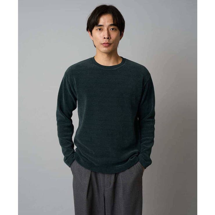 【洗濯機で洗える】モール幾何ジャカードクルーネックプルオーバー | a.v.v【MEN】 | 詳細画像11 