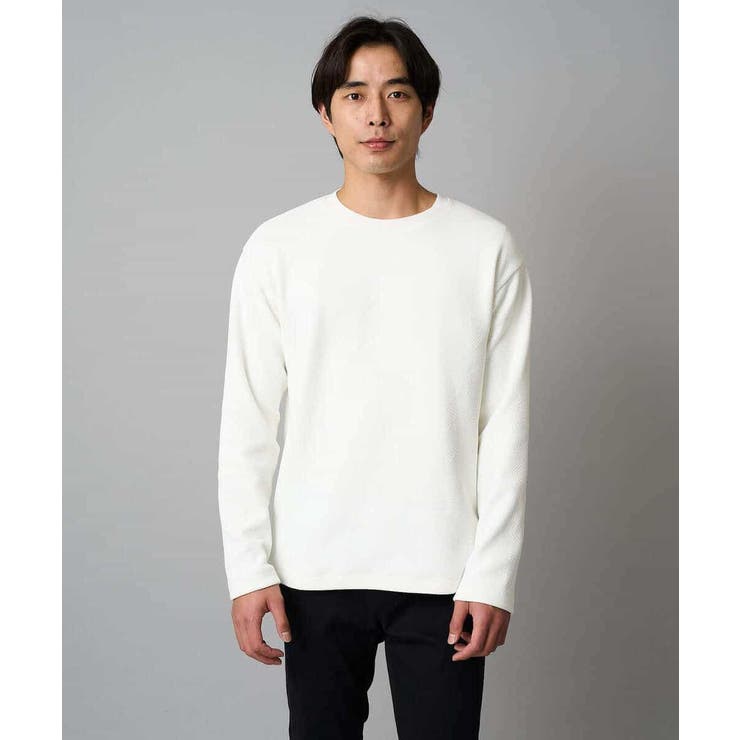 【洗濯機で洗える】モール幾何ジャカードクルーネックプルオーバー | a.v.v【MEN】 | 詳細画像13 