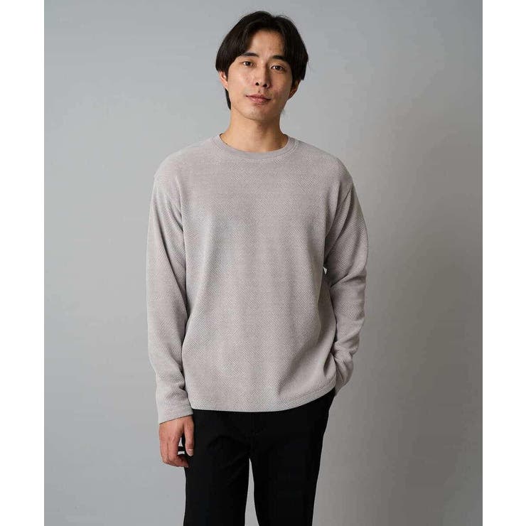 【洗濯機で洗える】モール幾何ジャカードクルーネックプルオーバー | a.v.v【MEN】 | 詳細画像14 