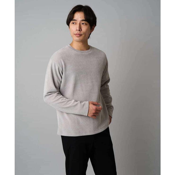 【洗濯機で洗える】モール幾何ジャカードクルーネックプルオーバー | a.v.v【MEN】 | 詳細画像15 