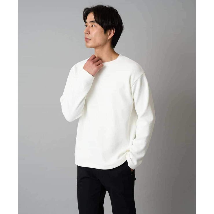 【洗濯機で洗える】モール幾何ジャカードクルーネックプルオーバー | a.v.v【MEN】 | 詳細画像16 