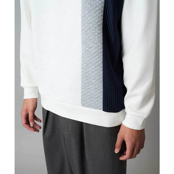 【イージーケア/洗濯機で洗える】フクレジャカード縦切替プルオーバー | a.v.v【MEN】 | 詳細画像10 
