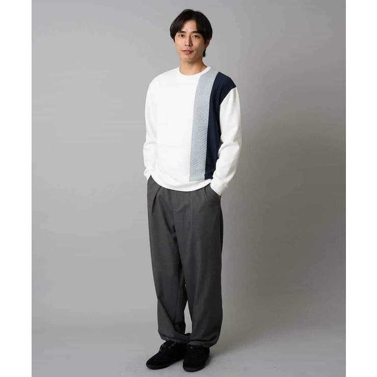 【イージーケア/洗濯機で洗える】フクレジャカード縦切替プルオーバー | a.v.v【MEN】 | 詳細画像2 