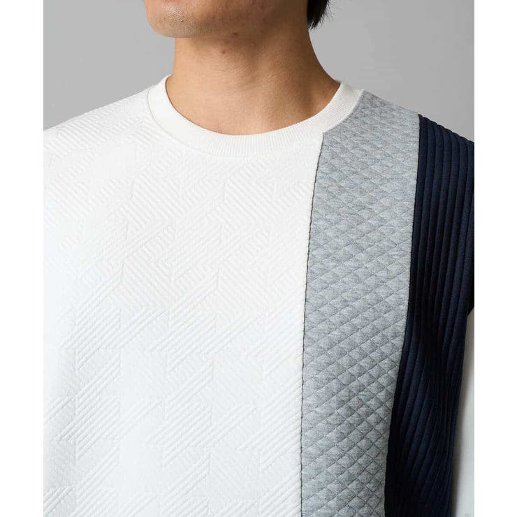 【イージーケア/洗濯機で洗える】フクレジャカード縦切替プルオーバー | a.v.v【MEN】 | 詳細画像8 