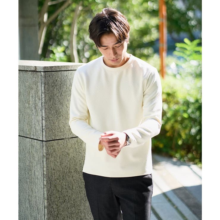 バスケットジャカードクルーネックスマートTシャツ | a.v.v【MEN】 | 詳細画像26 